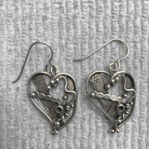 Silver heart earrings